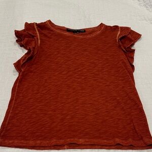 Veronica Beard Rust Short Sleeve Tee